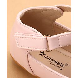 Cute Walk by Babyhug Ballerinas with Velcro Closure & Bow Applique- Pink