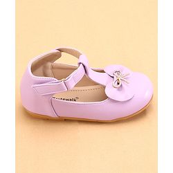 Cute Walk by Babyhug Ballerinas with Velcro Closure & Bow Applique- Pink