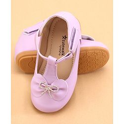 Cute Walk by Babyhug Ballerinas with Velcro Closure & Bow Applique- Pink