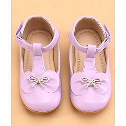 Cute Walk by Babyhug Ballerinas with Velcro Closure & Bow Applique- Pink