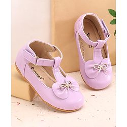 Cute Walk by Babyhug Ballerinas with Velcro Closure & Bow Applique- Pink