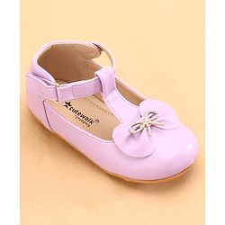 Cute Walk by Babyhug Ballerinas with Velcro Closure & Bow Applique- Pink
