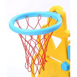 Babyhug Kids Slide with Basketball Ring-Blue & Yellow
