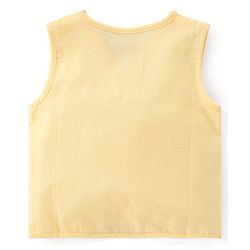 Babyhug 100% Cotton Knit Sleeveless Jhablas Polka Dot & Strawberry Print Pack of 3 - Pink White & Yellow