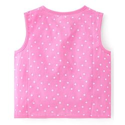 Babyhug 100% Cotton Knit Sleeveless Jhablas Polka Dot & Strawberry Print Pack of 3 - Pink White & Yellow