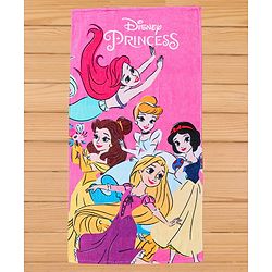 Babyhug Disney Princess Digital Printed Towel L 108 x B 70 cm - Pink