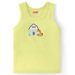 Babyhug 100% Cotton Knit Sleeveless Sando Vehicles Print Pack of 3 - Multicolour