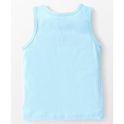 Babyhug 100% Cotton Sleeveless Sandos Crab Print Pack of 3 - Blue & White