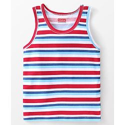 Babyhug 100% Cotton Sleeveless Sandos Crab Print Pack of 3 - Blue & White