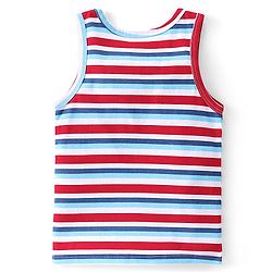 Babyhug 100% Cotton Sleeveless Sandos Crab Print Pack of 3 - Blue & White