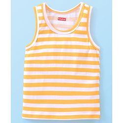 Babyhug 100% Cotton Sleeveless Sando Striped & Lion Print Pack of 3 - Multicolour