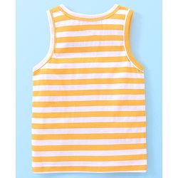 Babyhug 100% Cotton Sleeveless Sando Striped & Lion Print Pack of 3 - Multicolour