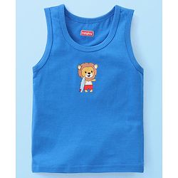 Babyhug 100% Cotton Sleeveless Sando Striped & Lion Print Pack of 3 - Multicolour