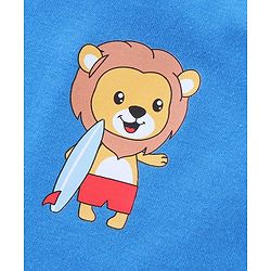 Babyhug 100% Cotton Sleeveless Sando Striped & Lion Print Pack of 3 - Multicolour