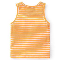 Babyhug 100% Cotton Knit Sleeveless Sandos Striped Animal & Bus Print Pack of 3 - Multicolour