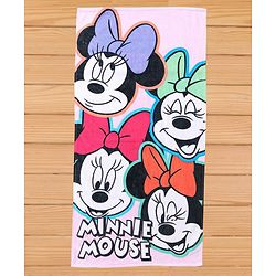 Babyhug Disney Minnie Mouse Digital Printed Towel  L 101.6 x B 76.2 cm - Light Pink