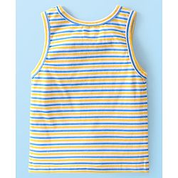Babyhug 100% Cotton Knit Sleeveless Striped & Whale Printed Sando Pack of 3 - Multicolour