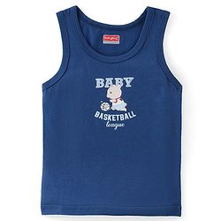 Babyhug 100% Cotton Single Jersey Sleeveless Vests Striped & Basketball Print Pack Of 3 - Multicolor