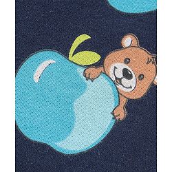 Babyhug 100% Cotton Knit Half Sleeves Romper With Bear Print Pack of 2 - Blue