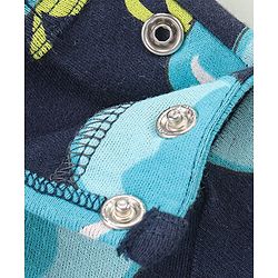 Babyhug 100% Cotton Knit Half Sleeves Romper With Bear Print Pack of 2 - Blue