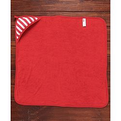 Babyhug Cotton Interlock Two Layer Hooded Towel Stripes Print L 76 x B 76 cm - Red
