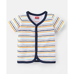 Babyhug 100% Cotton Knit Half Sleeves Front Open Vests Animal Print Pack of 3 - Multicolor