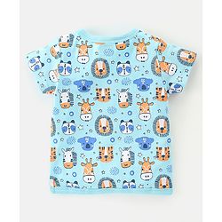 Babyhug 100% Cotton Knit Half Sleeves Front Open Vests Animal Print Pack of 3 - Multicolor