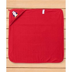 Babyhug Cotton Two Layer Hooded Towel Stripes Print L 76 x B 76 cm - Red
