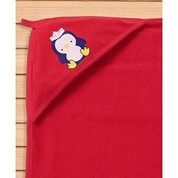 Babyhug Cotton Two Layer Hooded Towel Stripes Print L 76 x B 76 cm - Red