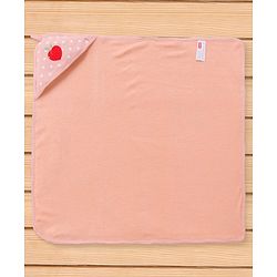 Babyhug Cotton Two Layer Hooded Towel Polka Dots Print L 76 x B 76 cm - Pink