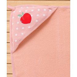Babyhug Cotton Two Layer Hooded Towel Polka Dots Print L 76 x B 76 cm - Pink