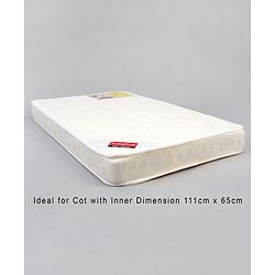 Babyhug High Density Soft Foam Baby Mattress Self Design - Off White