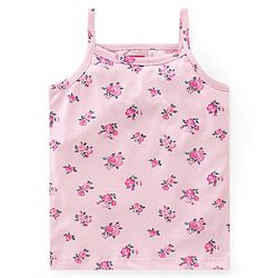 Babyhug 100% Cotton Knit Sleeveless Slips Floral & Bear Print  Pack of 3- Multicolour