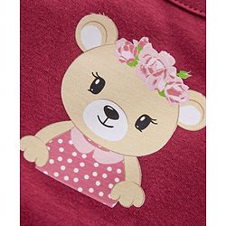 Babyhug 100% Cotton Knit Sleeveless Slips Floral & Bear Print  Pack of 3- Multicolour