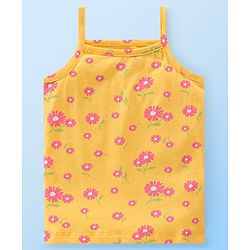 Babyhug 100% Cotton Knit Sleeveless Slips Floral Print  Pack of 3- Multicolour