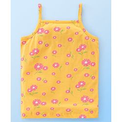 Babyhug 100% Cotton Knit Sleeveless Slips Floral Print  Pack of 3- Multicolour