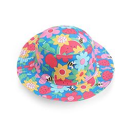 Babyhug Cotton Woven Two Layer Bucket Hat Floral Print - Multicolor