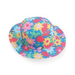 Babyhug Cotton Woven Two Layer Bucket Hat Floral Print - Multicolor