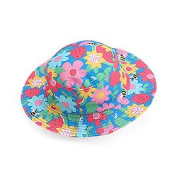 Babyhug Cotton Woven Two Layer Bucket Hat Floral Print - Multicolor