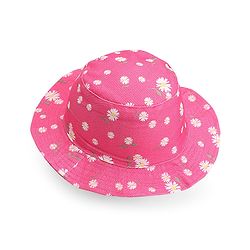 Babyhug Cotton Woven Two Layer Bucket Hat Floral Print - Pink