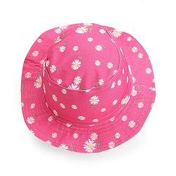 Babyhug Cotton Woven Two Layer Bucket Hat Floral Print - Pink