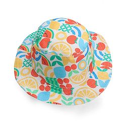 Babyhug Cotton Woven Two Layer Bucket Hat Fruit Print - Multicolor