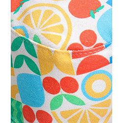 Babyhug Cotton Woven Two Layer Bucket Hat Fruit Print - Multicolor