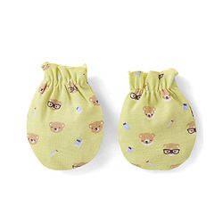 Babyhug 100% Cotton Mittens Teddy Print Pack Of 3 - Multicolour