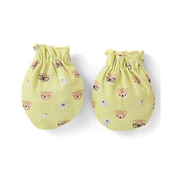 Babyhug 100% Cotton Mittens Teddy Print Pack Of 3 - Multicolour