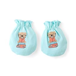 Babyhug 100% Cotton Mittens Teddy Print Pack Of 3 - Multicolour