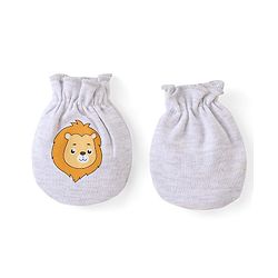 Babyhug 100% Cotton Mittens Lion Print Pack Of 3 - Multicolour