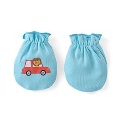 Babyhug 100% Cotton Mittens Lion Print Pack Of 3 - Multicolour