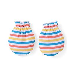 Babyhug 100% Cotton Mittens Lion Print Pack Of 3 - Multicolour