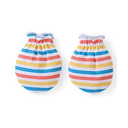 Babyhug 100% Cotton Mittens Lion Print Pack Of 3 - Multicolour